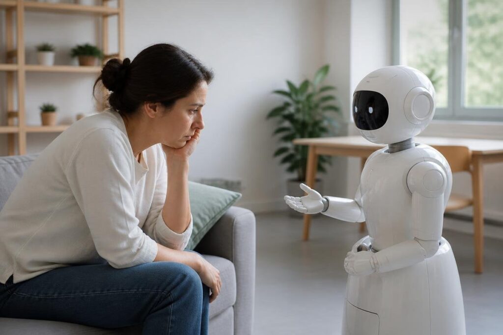 How robots shape human feelings without having any of their own